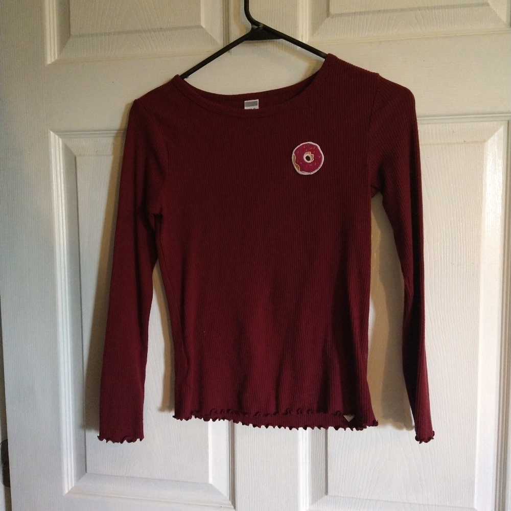 Maroon Fitted long Sleeve Shirt